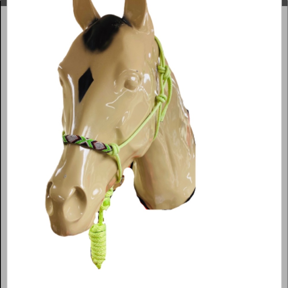 Beaded Cowboy Rope Halter with Lead